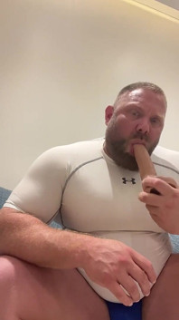 Jack Stacked Riding and Playing with His Big Dildo