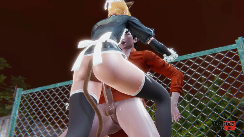 Yaoitube: Yaoi - sexy kočičí služka Femboy je ošukaná na veřejnosti