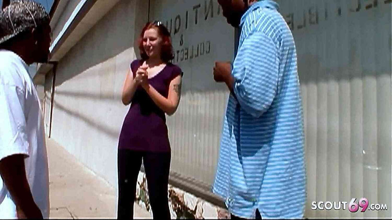 Full porn collection: Rödhårig nörd tonåring plockas upp av BBC för 3 knull - enorm...