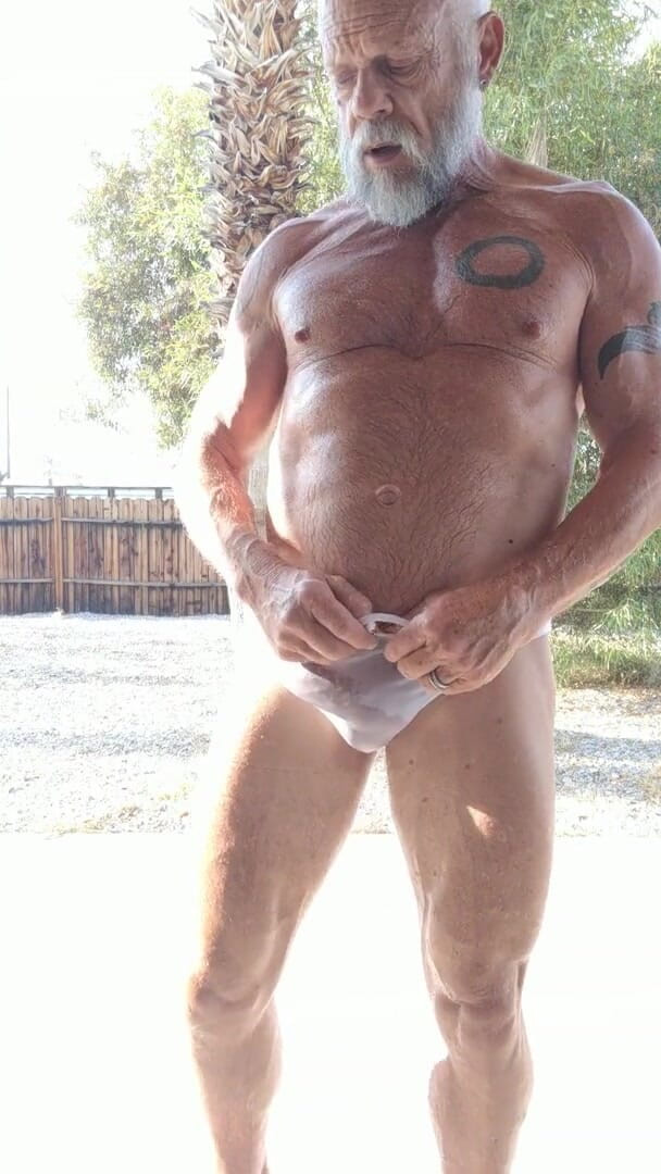 LADaveX: La Dave Semi in Wet Nylon Underwear