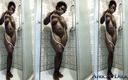 African Beauties: Mollige zwarte en vriend hete douche en pisplezier