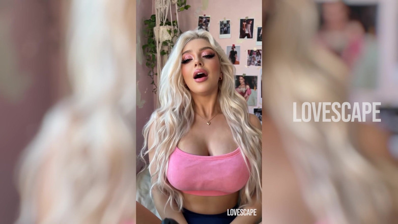 Lovescape: Bimbo Babe Rides Boyfriend in Bedroom (ai)