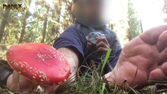 Manlyfoot: They Call Me Manlyfoot - Barefoot Naked Outdoors- Mushroom Picking in...