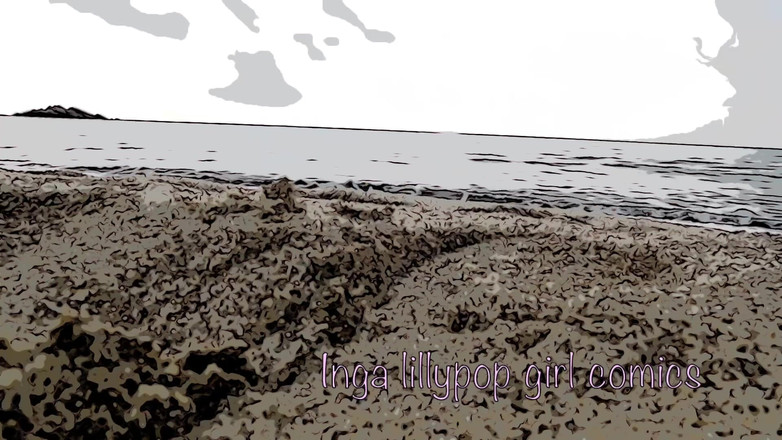 Inga lillypop girl comics: Tvoje nevlastní sestra masturbuje na pláži