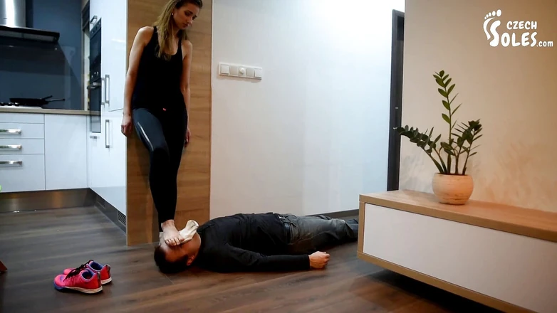 Czech Soles - foot fetish content: Sniffing girlfriend's gym socks and feet