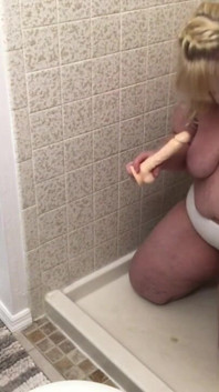BBW Whore Gags on Your Cock in the Shower