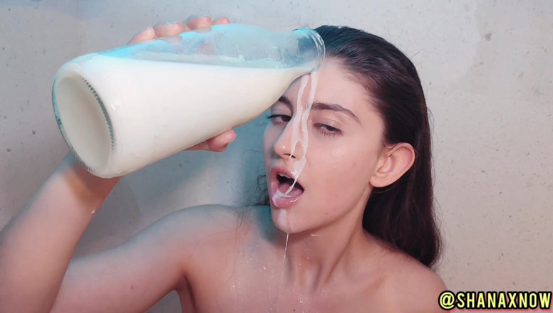 Shanaxnow: Milky Shower Pouring All Over My Body