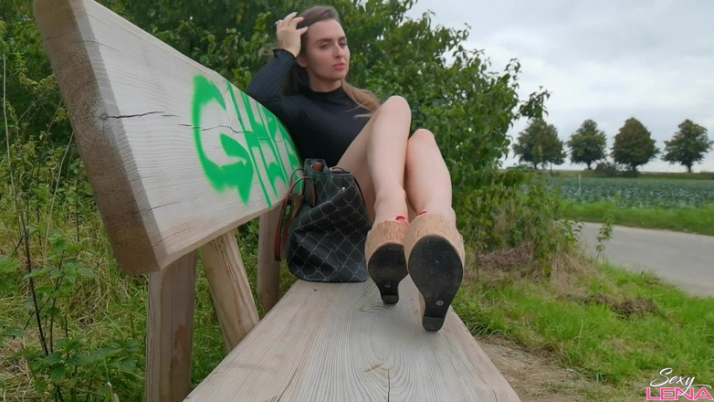 Goddess Lena: Wedge sandals foots