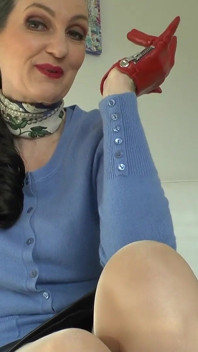 Today Is Your Cum Day! Sniffing Red Leather Gloves, Lady Victoria Valente