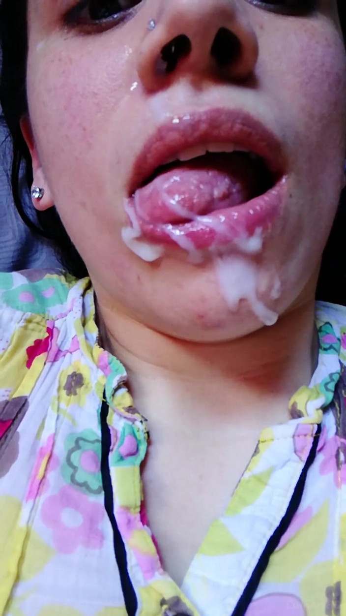 TheArtOfCum: Messy Cum Mouthful
