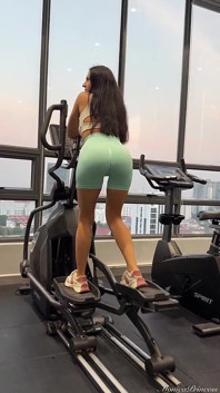 Brunette Big Ass Tease in Gym