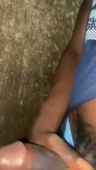 Man Masturbating His Big Black Cock