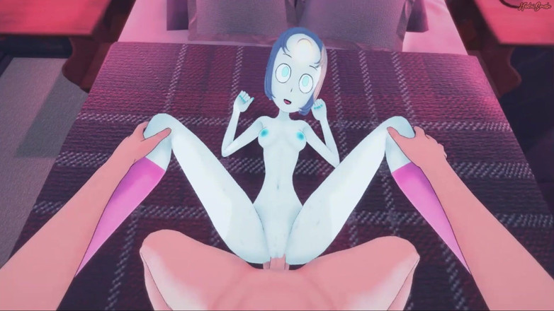 Hentai Smash: Pearl wypuści twoją spermę POV, zanim zostaje zerżnięta na łóżku - Steven...