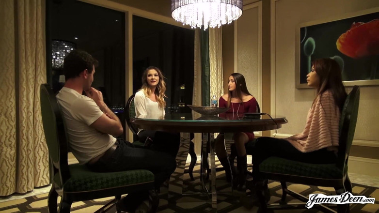 James Deen: Avi Love, Bambi, Sami Parker în acțiune în grup inversă cu James...