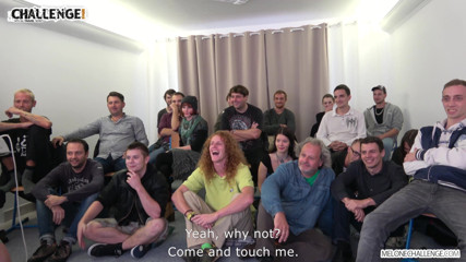 Melone Challenge: Full class of people watching fat dude how fail with...
