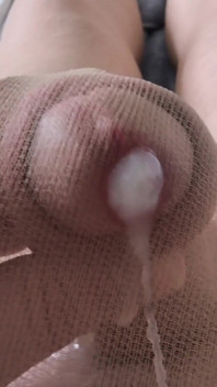 Orgasm with Sperm in Tights