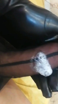 Cum & Piss in Black Nylon and Leather Promo