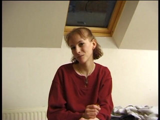 Slutty Teenies: Casting brunette teen with small tits teasing solo