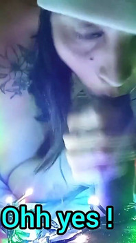 Hard Cock Receives the Best Christmas Blowjob with Deep Throat and an Exciting Cumshot
