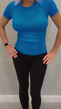 Black Yoga Pants & Blue Compression Shirt Try on
