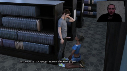 3DXXXTEEN2 Cartoon: Teman wanita comel memberikan blowjob di perpustakaan dan menelan air...