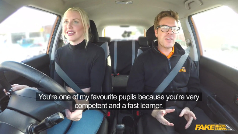 Fake Driving School: Sekolah memandu palsu - pemandu pelajar nakal Lexi Lou deepthroat pengajar...
