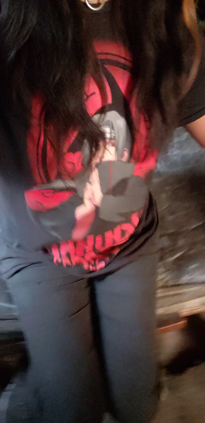 Laura1929: Yumiko Trans Wearing Her Favorite Itachi Anime Shirt
