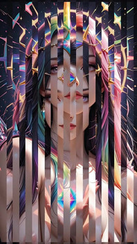 Stín Oracle s Rainbow Prism Spikes Cosmic Fantasy Krása Ai Art Slideshow