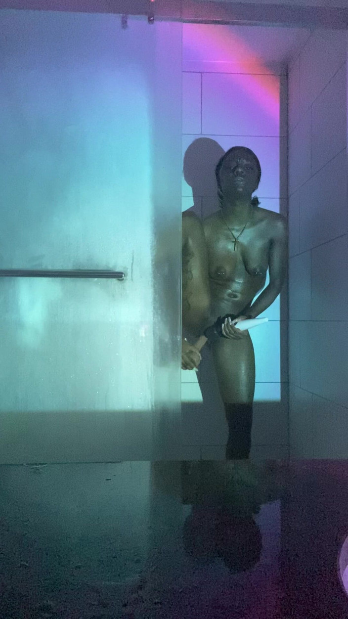 Majesty Nasty: Ebony Has to Sneak in Shower to Play with Her...
