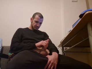 Fit guy with big dick: Balls Full of Cum Finally Empted