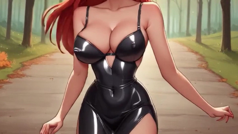 Maybellen: Sexy dicke titten hüpfen und necken! Latex-outfits anprobieren