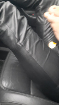 Peeling Orange Long Nail Leather Pants