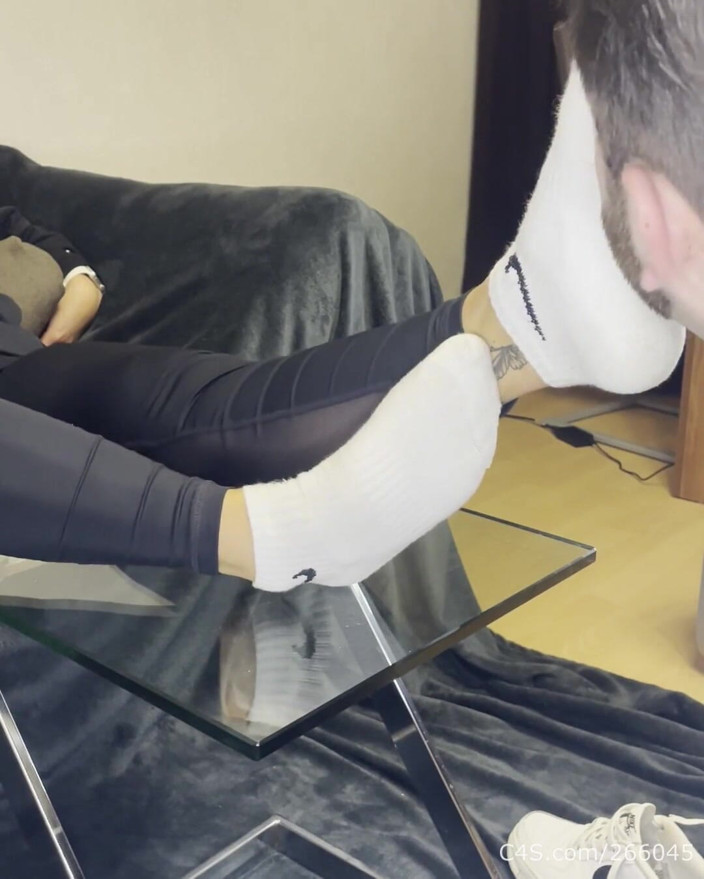 Worship her feet Femdom Studio: Dirty White Sneaker Worship - Smelly Socks in Face with Valeria...