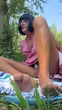 Sissy Whore Andreina Has a Picnic Outdoors
