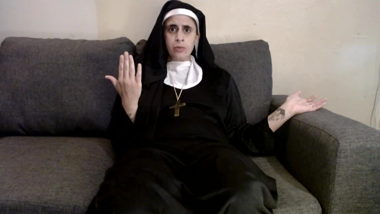 Abby Anna: Nasty Nun Gaping Her Pussy
