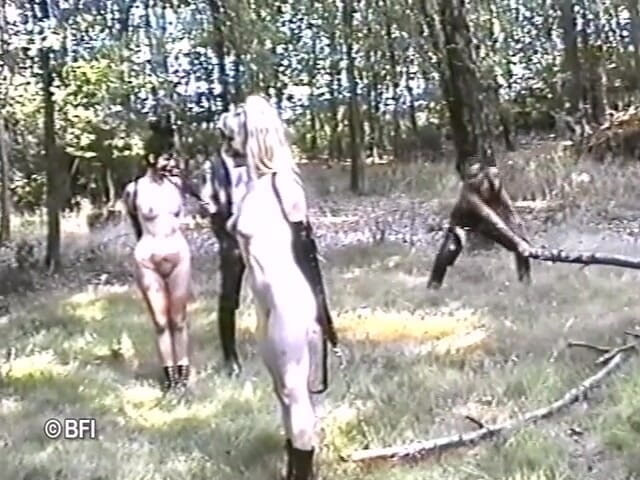 House of lords and mistresses in the spanking zone: Outdoor punishing lesson in the forest
