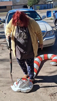 Big Beautiful Woman Nurse Vicki Crushes This Blow up Candy Cane