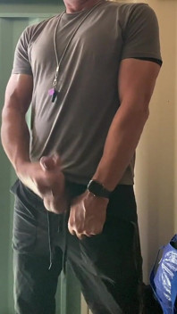 Jockdad87 Shoots a Load of Cum All Over the Equipment Closet