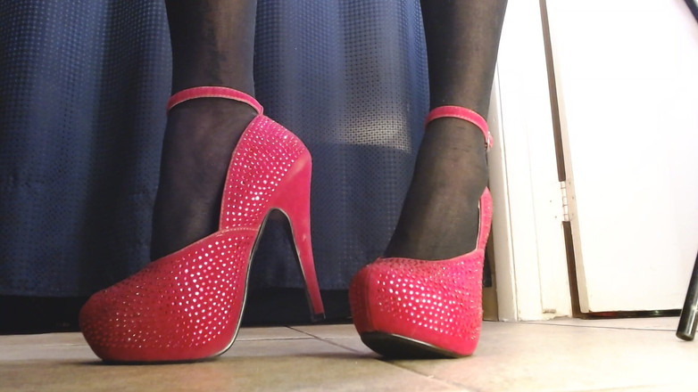 Abby Anna: Černé stehno Vysoké punčochy Nádherné Nádherné Gem Podpatky Od Společnosti...