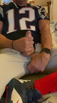 Jockdad87 Shoots a Load of Cum in His Football Gear