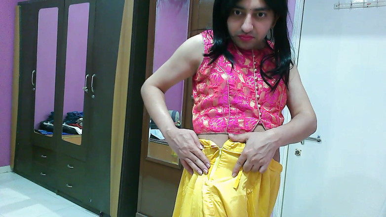 Cute & Nude Crossdresser: Sweet sissy crossdresser femboy Sweet Lollipop trying out a traditional...