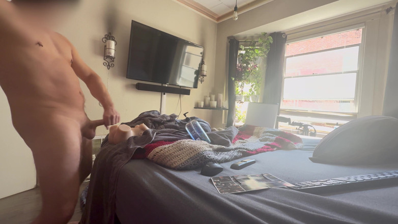ScottyNaughty69: 抚摸和啪，窗户打开，这样任何人都能观看！在最后被抓到！