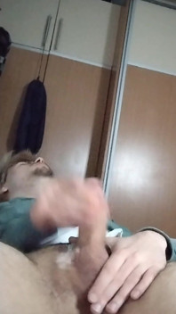 Young Boy Stroking His Fat Dick Till He Cums
