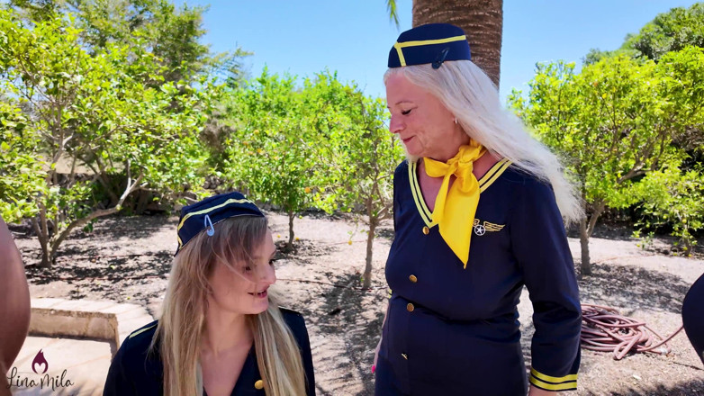 Lina Mila: Living Onboard Toilets?! Stewardess Mmfff Group Pissing with Dirty Tina...