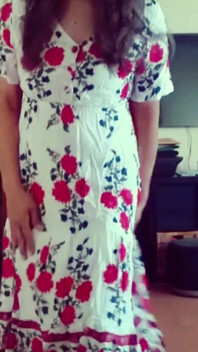 White Flowery Print Dress
