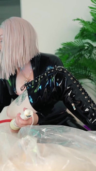 Fetish MILF Wearing Latex and Her Sweet Rubber Submissive Step Daughter - Kinky Sex