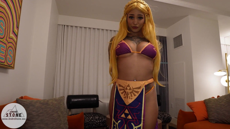 Andre Stone: Annie Verse, bombasse noire, prend une grosse bite dans zelda...