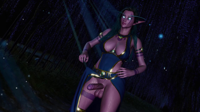 FutaPornoWorkshop: Futanari Dark Elf dengan batang besar mengongkek seorang awek jauh...