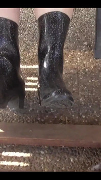 With Rubber Boots Outdoors