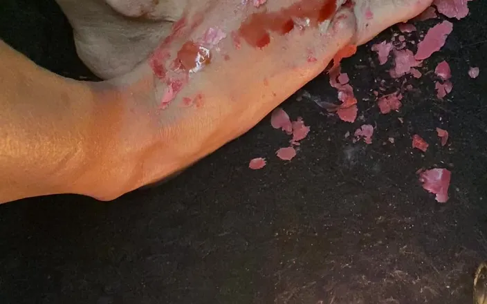 Naelor: Really Nice Tiny Feet with Red Long Toes with Candle...